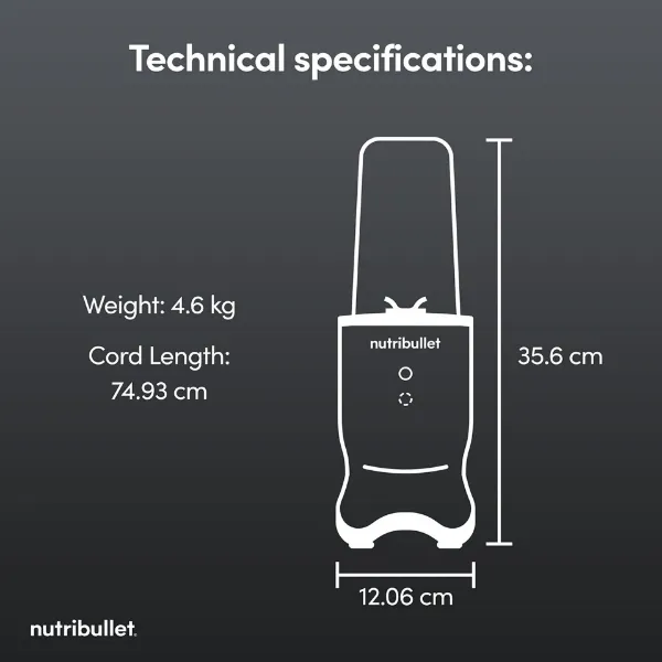 Nutribullet 2776 McLaren Ultra Blender - Grey_dimensions