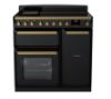 Rangemaster 18053 Estel Deluxe 90 Induction Range Cooker in Gloss Black with Antique Brass Trim - ESDL90EIPGBL/AB1_main