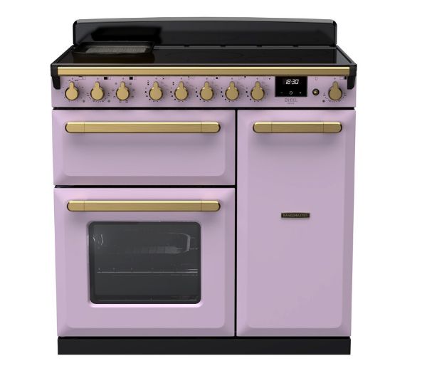 Rangemaster 18230 Estel Deluxe 90 Induction Range Cooker in Heather with Antique Brass Trim - ESDL90EIPHTH/AB1_main