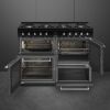 Smeg CX113GMBL 110cm Concert Dual Fuel Triple Cavity Range Cooker open