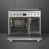 Smeg C92IPX2 90cm Stainless Steel Double Cavity Pyrolytic Cooker open 2