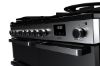 Rangemaster Edge Deluxe 100 Dual Fuel Range Cooker in Black Glass with Chrome Trim - EDDL100DFGBLK/CM1_controls