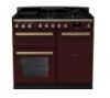 Rangemaster Estel Deluxe 100 Dual Fuel Range Cooker in Bordeaux with Antique Brass Trim - ESDL100DFPBOR/AB1_main