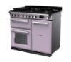 Rangemaster 17855 Estel Deluxe 100 Dual Fuel Range Cooker in Heather with Chrome Trim - ESDL100DFPHTH/CM1_angled view