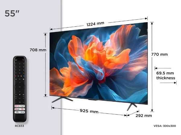 TCL 55T8C-UK 55" 4K QLED HDR Ultra HD Google TV_remote