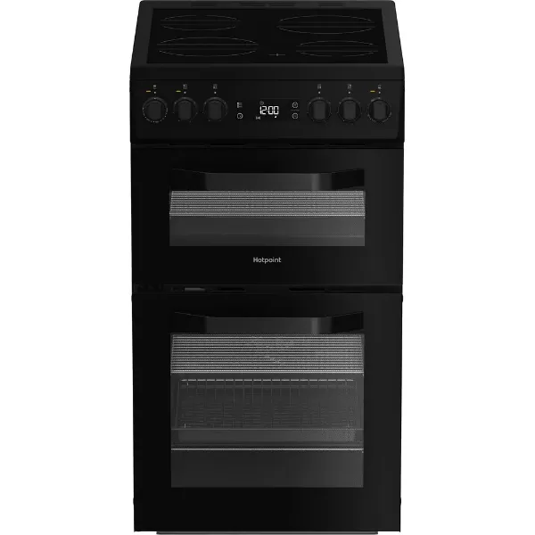 Hotpoint HDE5VDCB 50cm Electric Double Cooker with Ceramic Hob - Black_main