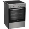 Hotpoint H6V5KMX/UK 60cm Electric Single Cooker with Multiflow - Stainless Steel_angled view