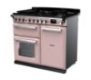 Rangemaster 15084 Estel Deluxe 100 Dual Fuel Range Cooker in Pale Pink with Chrome Trim - ESDL100DFPPPK/CM1_angled