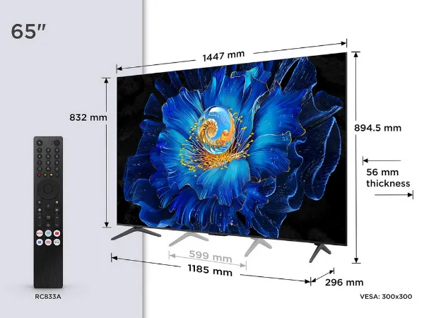 TCL 65C6KS-UK 65" 4K Ultra HD  QD-Mini LED TV_remote