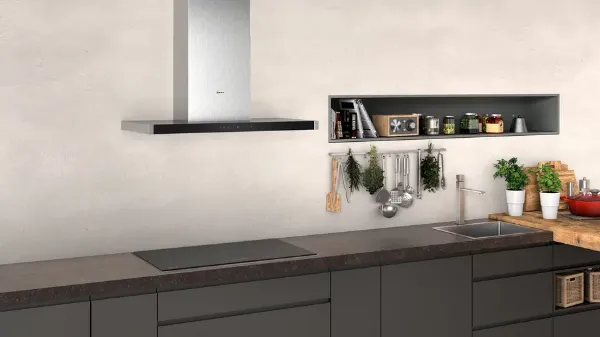 Neff D95BMP5N0B Wall-Mounted Cooker Hood in Stainless Steel - Display Model_room view