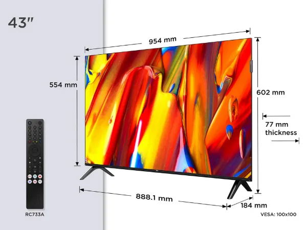 TCL 43V5C-UK 43" FHD TV Google Smart TV_remote