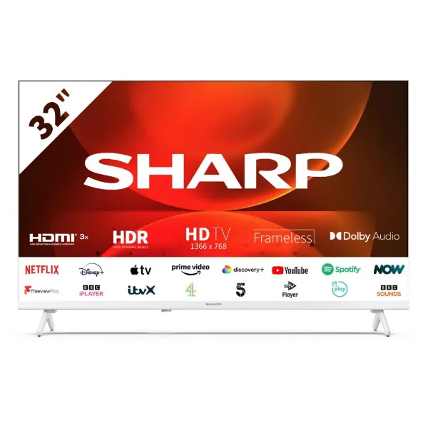 Sharp 1T-C32FH2KL2AW 32" HD Ready Frameless White TV_main