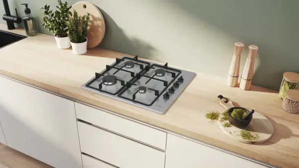 Bosch PBP6B5K60 Series 2, Gas hob, 60 cm, Stainless steel main 2
