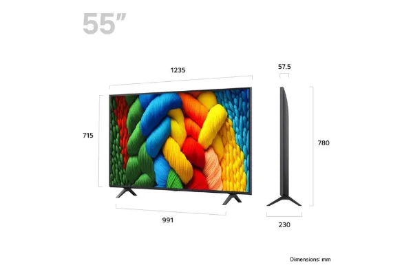 LG 55NANO80A6B.AEK 55" 4K NanoCell Smart TV_dimensions