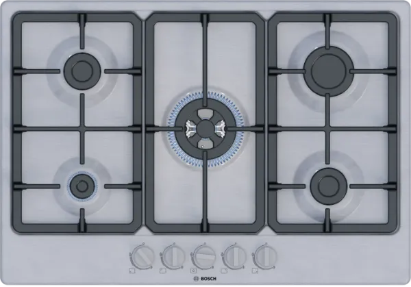 Bosch PGQ7B5K90 Series 4, Gas hob, 75 cm, Stainless steel main