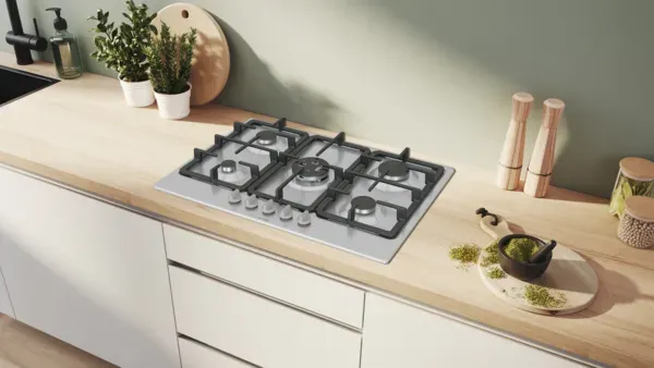 Bosch PGQ7B5K90 Series 4, Gas hob, 75 cm, Stainless steel main 2