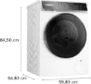 Bosch WGB256A2GB Series 8, Washing machine, front loader, 10 kg, 1400 rpm, White dimensions