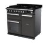 Rangemaster 15079 Estel Deluxe 100 Dual Fuel Range Cooker in Slate with Chrome Trim - ESDL100DFPSLT/CM1_angled