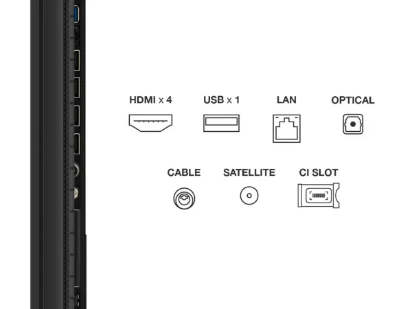 TCL 85T8C-UK 85" 4K QLED HDR Smart Ultra HD Google TV_ports
