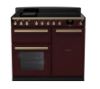 Rangemaster 18091 Estel Deluxe 100 Induction Range Cooker in Bordeaux with Antique Brass Trim - ESDL100EIPBOR/AB1_main