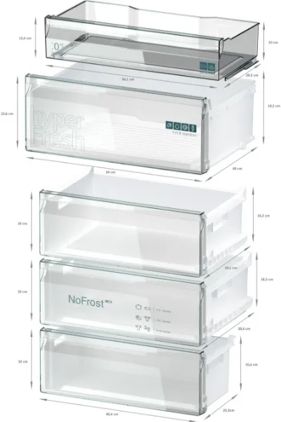 Siemens KG49NXXCF iQ300 Freestanding Fridge Freezer with Total noFrost in Brushed Black Steel AntiFingerprint_dimensions