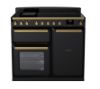 Rangemaster 18088 Estel Deluxe 100 Induction Range Cooker in Gloss Black with Antique Brass Trim - ESDL100EIPGBL/AB1_main