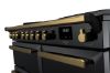 Rangemaster 18088 Estel Deluxe 100 Induction Range Cooker in Gloss Black with Antique Brass Trim - ESDL100EIPGBL/AB1_controls
