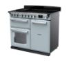 Rangemaster 15117 Estel Deluxe 100 Induction Range Cooker in Misty Blue with Chrome Trim - ESDL100EIPMSB/CM1_angled view
