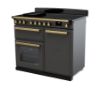 Rangemaster 18089 Estel Deluxe 100 Induction Range Cooker in Slate with Antique Brass Trim - ESDL100EIPSLT/AB1_angled view