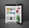 Smeg FAB10HRBL6 55cm 50s Style Black Small Right Hand Hinged Home Bar Fridge_open full