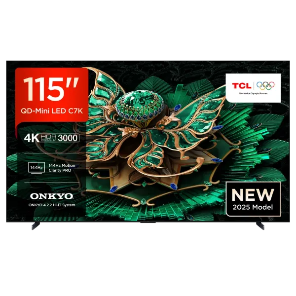 TCL 115C7K-UK 115" 4K QD-Mini LED UHD Smart Google TV_front