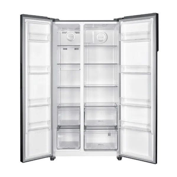 Hoover HHSBSO-6174XK-1 91cm 60/40 Frost Free American Fridge Freezer - Stainless Steel_interior empty
