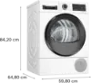 Bosch Series 6 WQG24502GB 9kg Heat Pump Tumble Dryer - White_dimensions