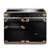 Rangemaster Elise Luxe 110 Induction Range Cooker in Black with Black / Antique Brass Trim