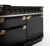 Rangemaster Elise Luxe 110 Induction Range Cooker in Black with Black / Antique Brass Trim_side view