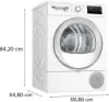 Bosch Series 4 WTH85226G 8kg Heat Pump Tumble Dryer - White_dimensions