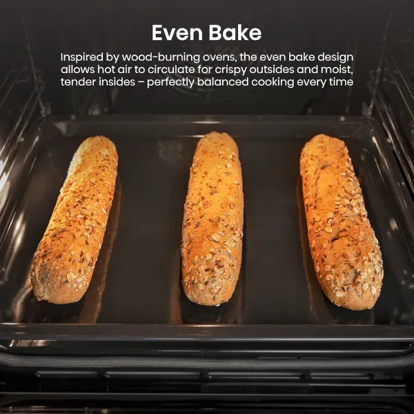 Hisense BI622AXPGUK 59.5cm Built In Electric Single Oven - Black & Stainless Steel_even bake