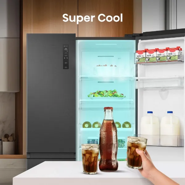 Hisense RS840N4WFE 60/40 91cm Frost Free American Fridge Freezer - Black Stainless Steel_super cool