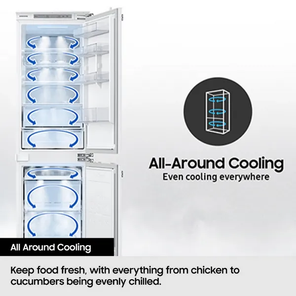 Samsung RB33B610EWW/EU 59.5cm 70/30 Fridge Freezer - White_all around cooling