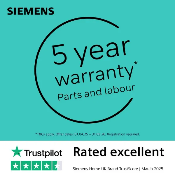 Siemens WQ45G202GB 9kg Heat Pump Tumble Dryer - White_warranty
