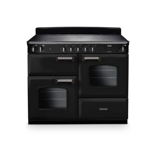 Rangemaster 14240 Classic OC 110 Induction Range Cooker in Gloss Black with  Chrome Trim   - CLO110EIPGBL/CM1