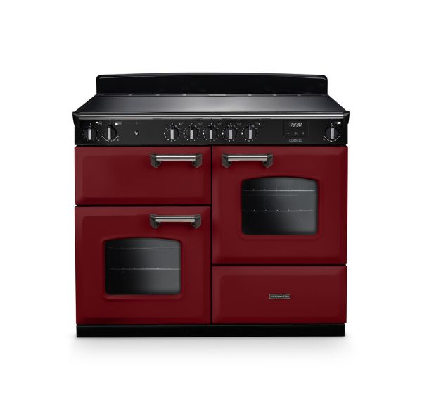 Rangemaster 14242 Classic OC 110 Induction Range Cooker in Bordeaux with Chrome Trim - CLO110EIPBOR/CM1
