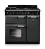 Rangemaster 14538 Classic Deluxe 90 Dual Fuel Range Cooker in Slate with Chrome Trim - CLDL90DFPSLT/CM1