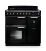 Rangemaster 14587 Classic Deluxe 90 Induction Range Cooker in Gloss Black with Chrome Trim - CLDL90EIPGBL/CM1