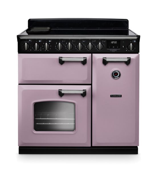 Rangemaster 17805 Classic Deluxe  90 Induction Range Cooker in Heather with Chrome Trim - CLDL90EIPHTH/CM1
