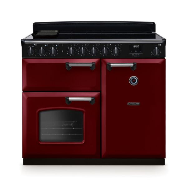 Rangemaster 14679 Classic Deluxe 100 Induction Range Cooker in Bordeaux with Chrome Trim - CLDL100EIPBOR/CM1