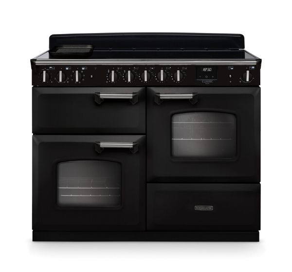 Rangemaster 14758 Classic Deluxe OC 110 Induction Range Cooker with Proving Drawer in Charcoal Black with Chrome Trim  - CLDLO110EIPCBL/CM1