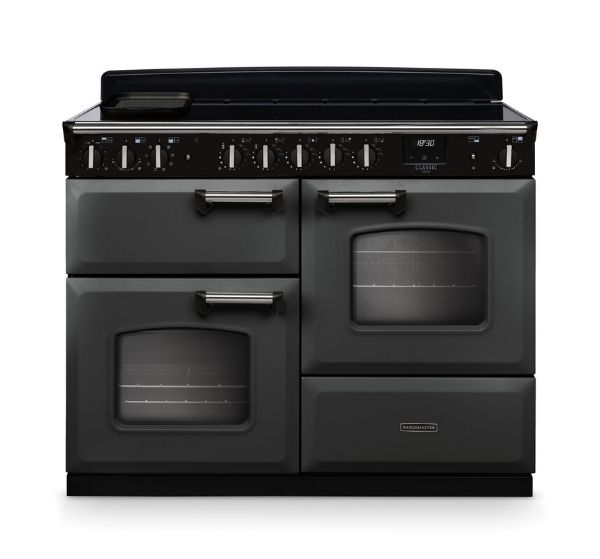 Rangemaster 14759 Classic Deluxe OC 110 Induction Range Cooker with Proving Drawer in Slate with Chrome Trim  - CLDLO110EIPSLT/CM1