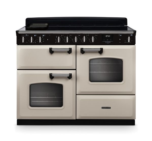 Rangemaster 14762 Classic Deluxe OC 110 Induction Range Cooker in Pale Cream with Chrome Trim - CLDLO110EIPPCR/CM1