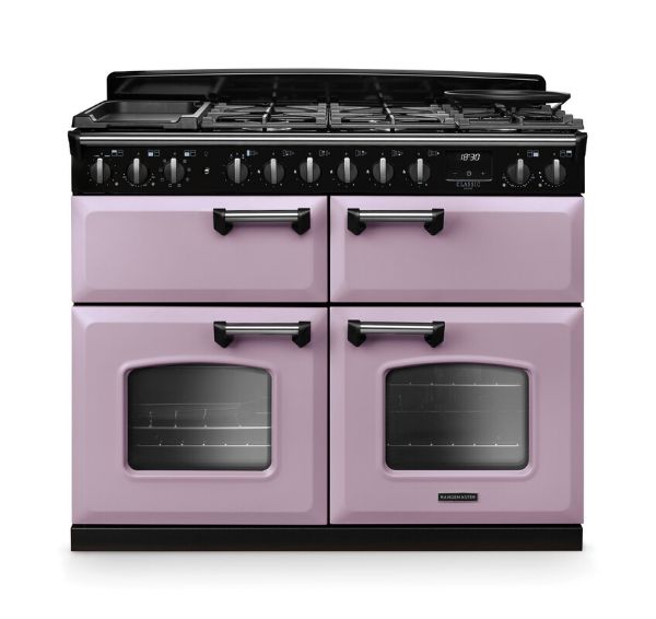 Rangemaster 17831 Classic Deluxe BC 110 Dual Fuel Range Cooker in Heather with Chrome Trim - CLDLB110DFPHTH/CM1